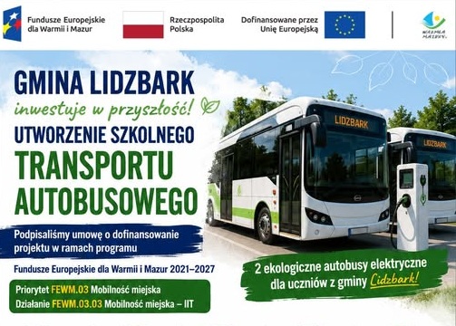 Gmina Lidzbark stawia na nowoczesny i ekologiczny transport szkolny!