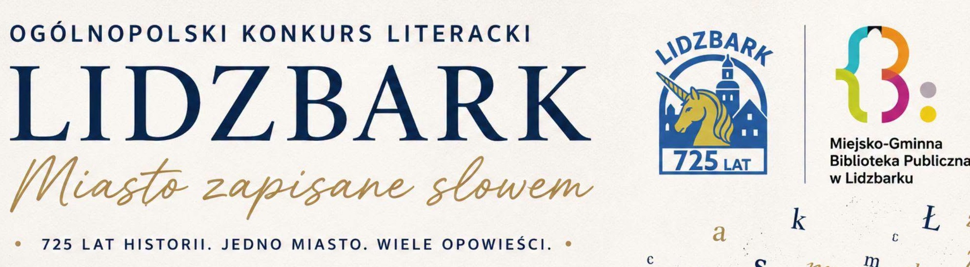 Ogólnopolski konkurs literacki „Lidzbark – Miasto zapisane słowem”